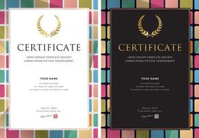 Diploma, award, certificate template with colorful block background vector