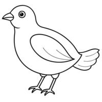 Simple Bird Design to Color vector
