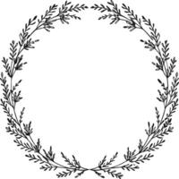 Blooming Circle Frame Design vector