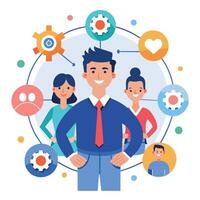 Connected Team in Business Network vector