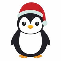 Penguin in Festive Holiday Mood vector