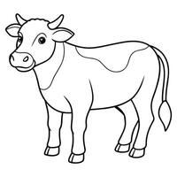 Cow Sketch with White Backdrop vector