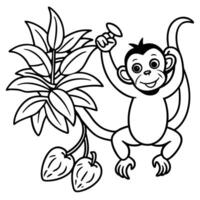 Tree Swing Monkey Illustration vector