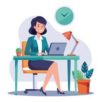 Office Task in Action vector