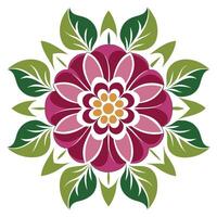 Mandala Pattern with Flowers vector