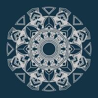 a white and blue mandala with a pattern of circles. vector