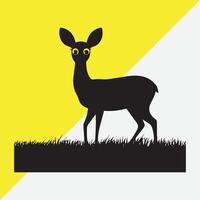 a deer with a yellow background. vector