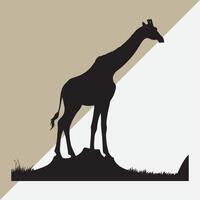 a giraffe is standing in the grass vector