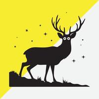 a deer with a yellow background that says deer vector