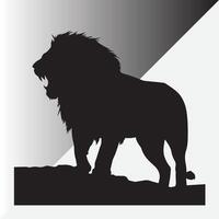 a lion with a mane on its head is on a stone. vector