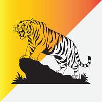 a tiger that is on a white background vector