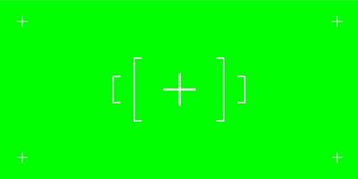 Green chromakey background with tracking cross marks. Perfect for adding VFX in videos. flat illustration for professional production. vector