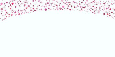 Love heart fall down confetti header. Pink shades header for Invitation. Template Background Design, Greeting Card, Poster. Valentine Day. vector