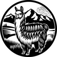 Llama in the mountains illustration vector