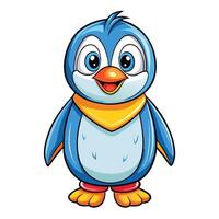 Cartoon penguin with bandana on white background vector