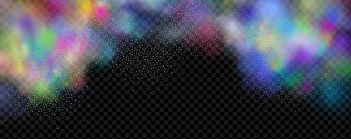 Background of an explosion of colorful smoke clouds.Multicolor fog with blue and yellow particles.Explosions of color powder. vector