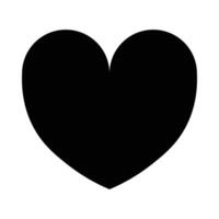 Black round silhouette of heart in flat style isolated on white. vector