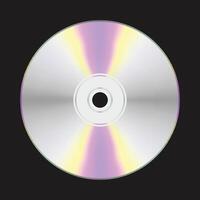 Cartoon retro y2k compact disk for personal computer. CD isolated on hite background. vector