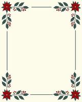 Universal Christmas template with decorative floral frame with copy space vector