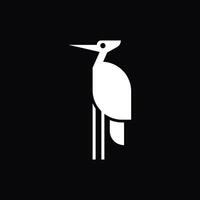 abstract and simple logo of white stork vector