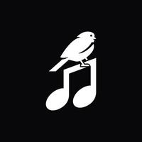 abstract and simple logo of music bird vector
