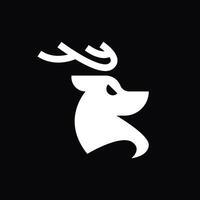 abstract and simple logo of deer head vector