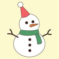 snowman with hat and scarf vector