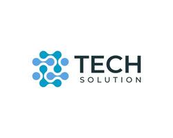 Abstract Neural Connect Network Technology Digital Modern Solution Logo Design Illustration vector