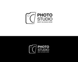 Photo Camera Studio Professional Photography Simple Minimalist Logo Design Illustration vector