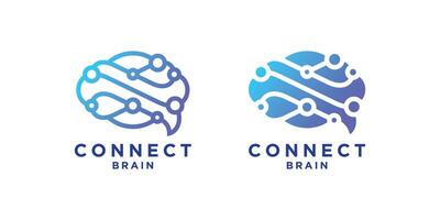 logo design combination of brain and connection,connect,technology,modern,symbol,icon,,idea,creative. vector
