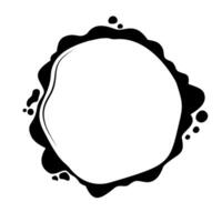 Abstract black blob frame illustration by hand drawn. vector
