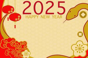 Happy year of the snake. Chinese new year background and template. vector