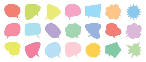 Set of abstract shape colourful speech bubble. vector