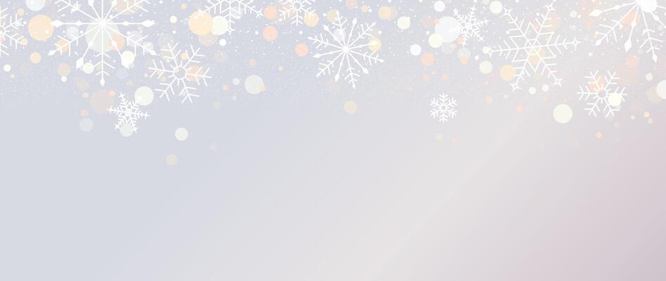 Elegant white winter snowflake border background illustration.