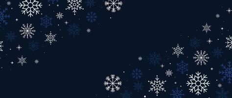 Border frame winter snowflake background illustration. vector