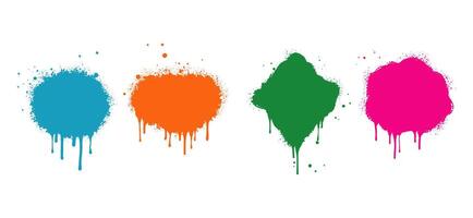 Abstract background. spray paint graffiti banners and ink splashes, ink blots. isolated on White Background vector