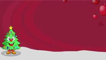 background with Christmas theme and Christmas tree, suitable for media content with copy space area vector