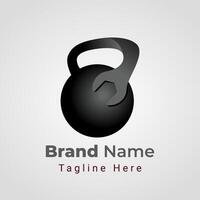 Gym Service Logo, combination of wrench and kettlebell vector
