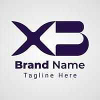 Letter XB Arrow Logo, Combination logo of letter X and B that forms arrow or direction negative space vector