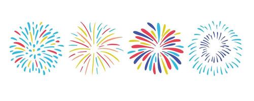 firework happy new year on white background vector