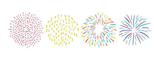color firework happy new year on white background vector