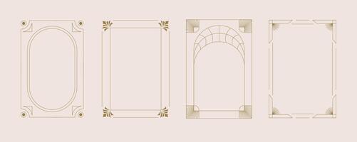 Vintage deco frame and border. Abstract decoration for vertical design vector