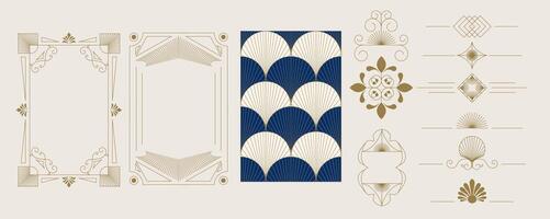 Vintage deco frame and border. Abstract decoration element object vector