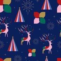 Night christmas seamless pattern with christmas tree.design for tile ,frabric,paper vector