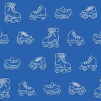 Outline Collection of Roller skates Seamless Pattern illustration Design vector