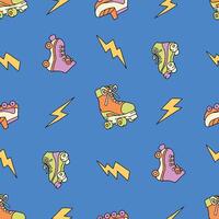 Roller skates Lightning Seamless Pattern illustration Design vector