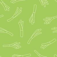 Outline Bunch of Leek Seamless Pattern illustration Design vector