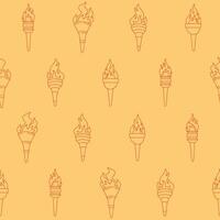 Outline Collection of Torch Seamless Pattern illustration for Print, Wallpaper, Decoration. vector