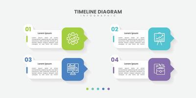 Infographic Illustration design template with icons and 4 options or steps. Can be used for process, presentations, layout, banner, info graph. element timeline 4 step option point infographics vector