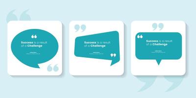 Set Bubble testimonial banner, quote, infographic. Social media post template designs for quotes. Empty speech bubbles, quote bubbles and text box vector